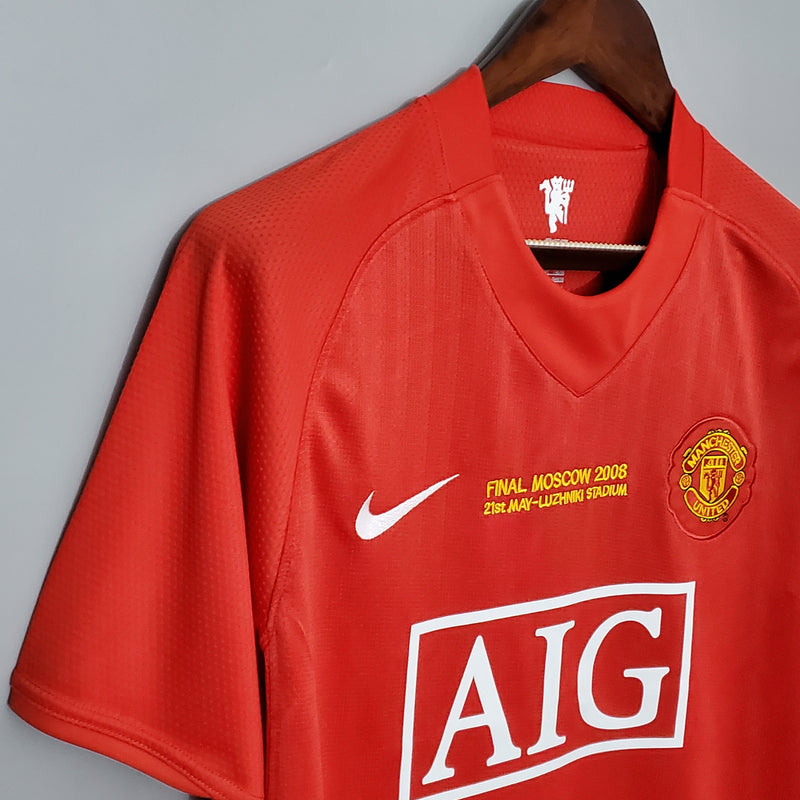 Camisa Manchester United - Retrô | 07/08 - Versão Champions League - (Casa)