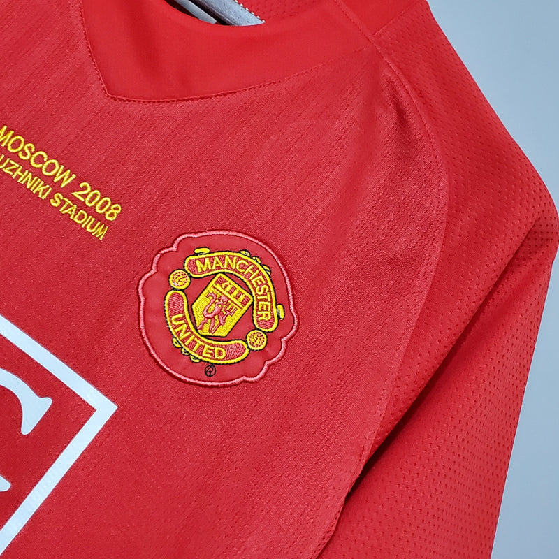 Camisa Manchester United - Retrô | 07/08 - Versão Champions League - (Casa)