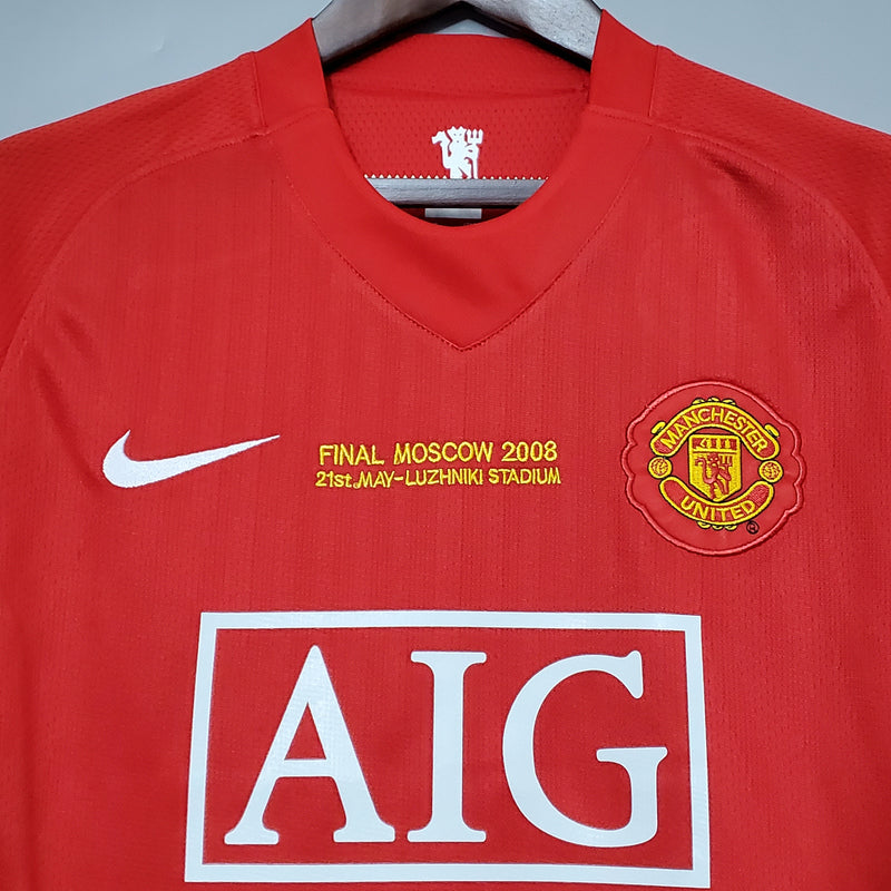 Camisa Manchester United - Retrô | 07/08 - Versão Champions League - (Casa)