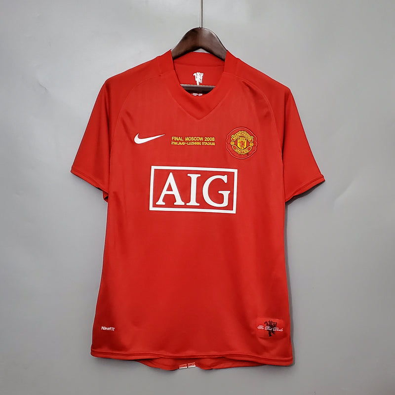 Camisa Manchester United - Retrô | 07/08 - Versão Champions League - (Casa)