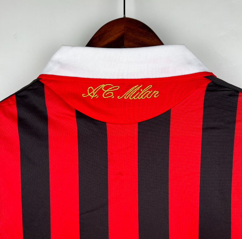 Camisa A.C Milan  - Retrô Manga longa 09/10  (Casa)
