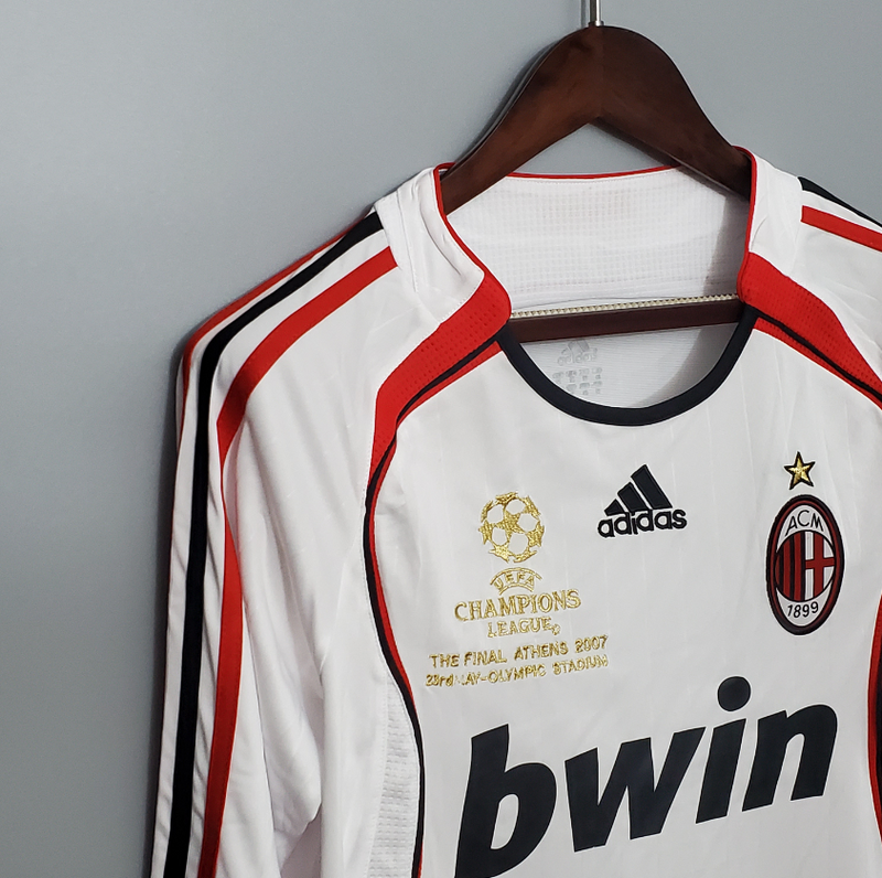 Camisa A.C Milan - Retrô Manga Longa | 06/07 (Fora)