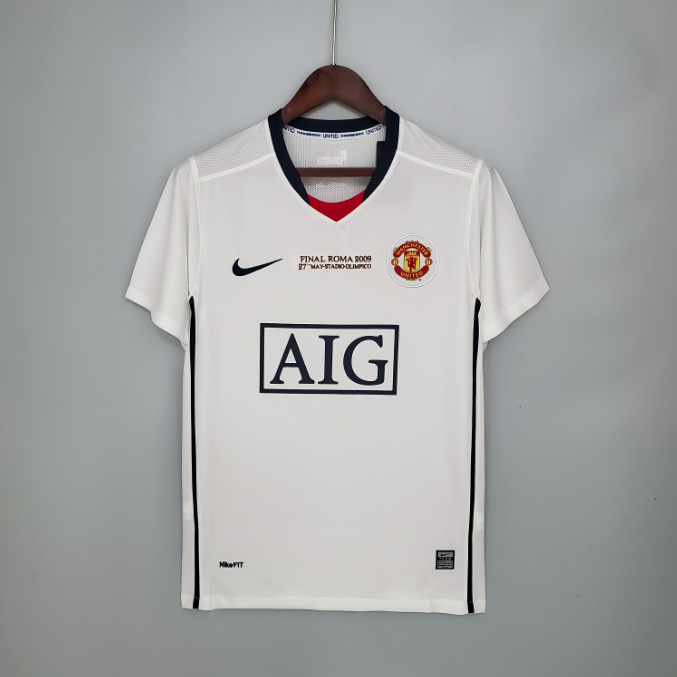 Camisa Manchester United - Retrô | 08/09 - Champions League - Branca - (Fora)