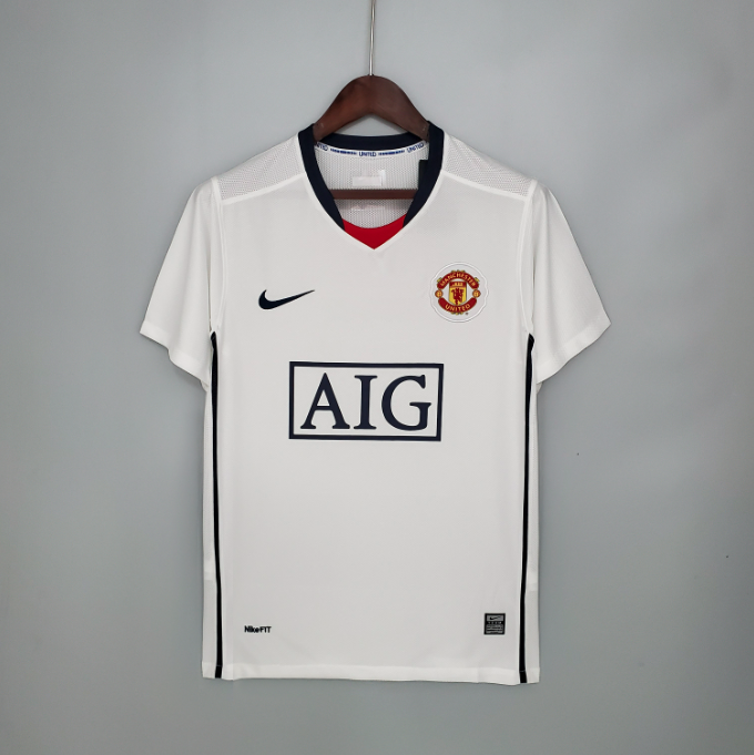 Camisa Manchester United - Retrô | 08/09 - Edição da liga - Branca - (Fora)