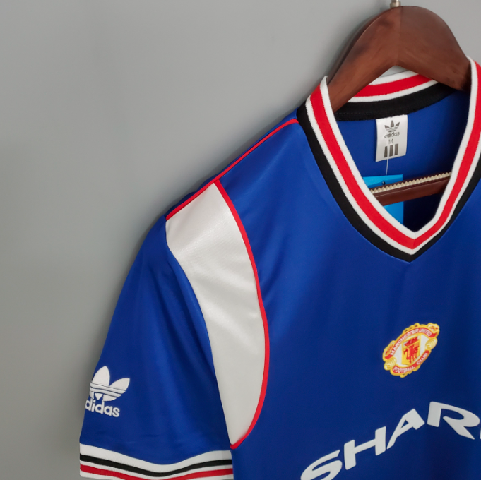 Camisa Manchester United - Retrô | 85/86 - Azul - (Fora)