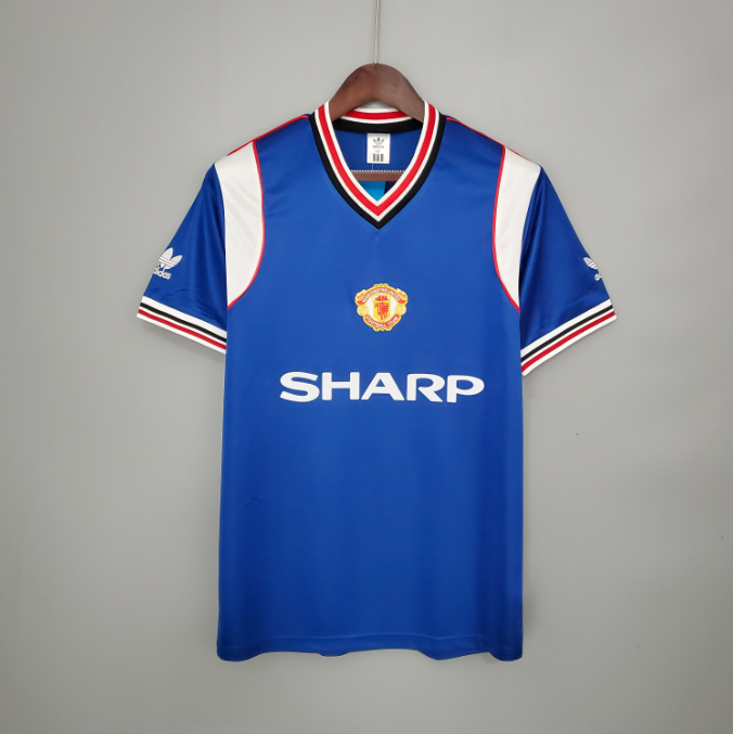 Camisa Manchester United - Retrô | 85/86 - Azul - (Fora)