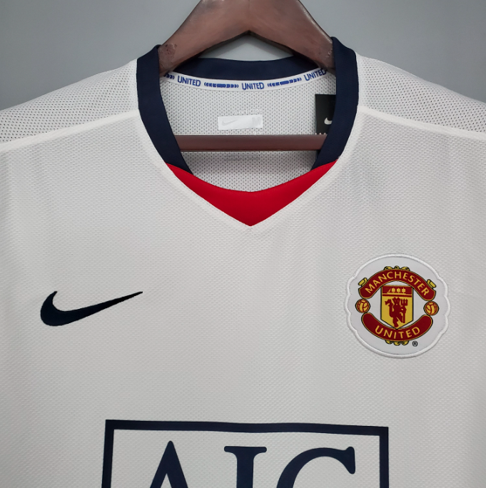 Camisa Manchester United - Retrô | 08/09 - Edição da liga - Branca - (Fora)